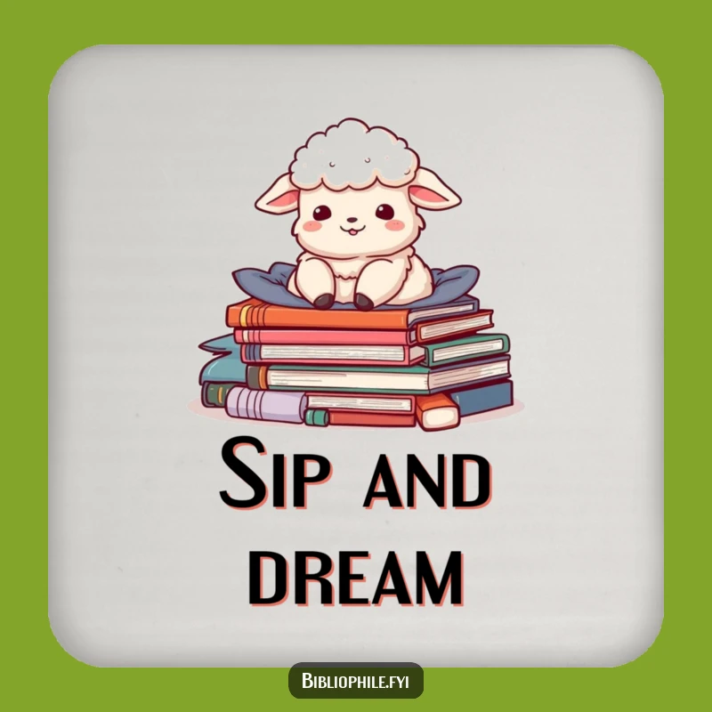 Funny Sheep Story Pile Coaster - Protect Surfaces with Cozy Charm