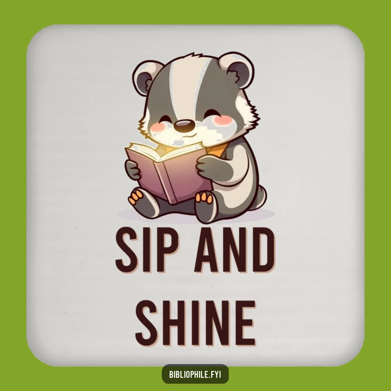 Funny Badger Reading Coasters: Protect Surfaces with Enchanting Charm