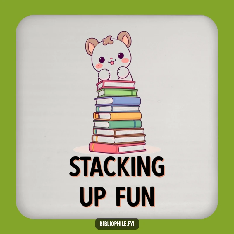 Funny Book Tower Coaster: Joyful Animal Stacking Drink Gift