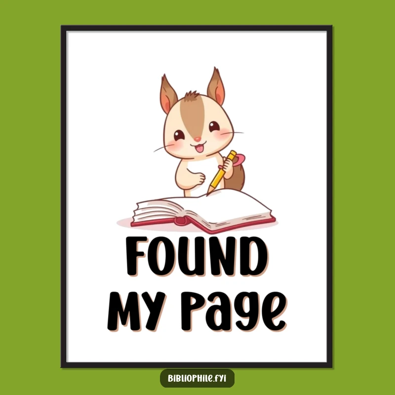 Funny Squirrel Bookmark Poster: Add Playful Charm to Your Walls