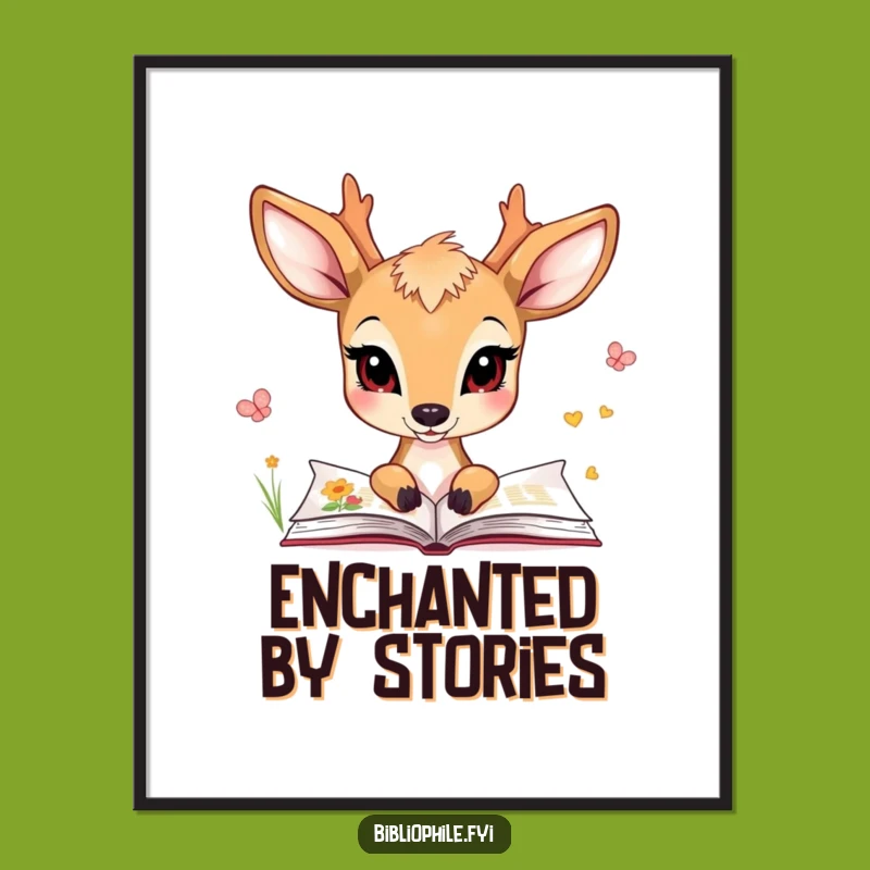 Funny Deer Illustrated Art Poster, a Whimsical Addition to Any Wall