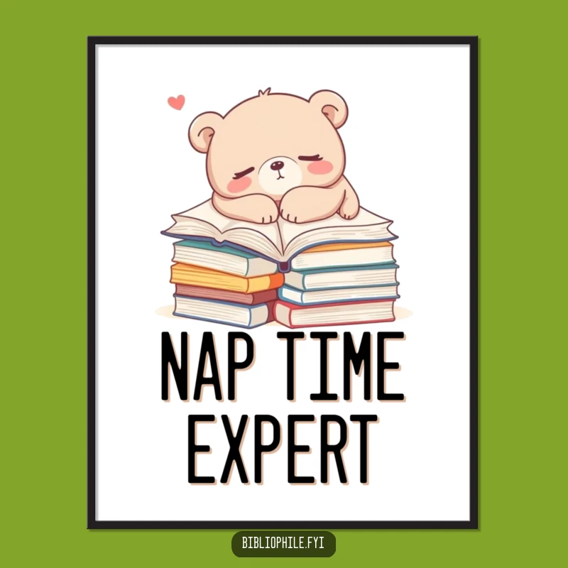 Funny Bear Book Nap Poster: Bring Cozy Dreams to Your Walls