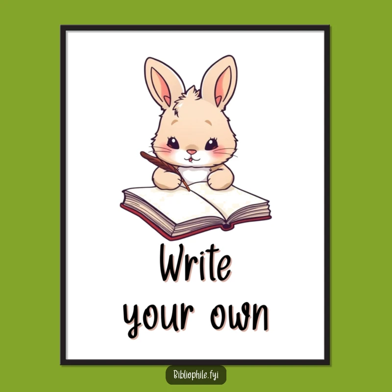 Funny Rabbit Quill Poster: Inspire Your Inner Writer with Whimsical Art