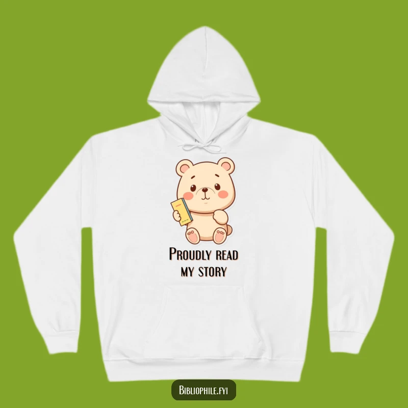 Cozy Funny Proud Bear Bookmark Hoodie: Warmth and Reading Pride
