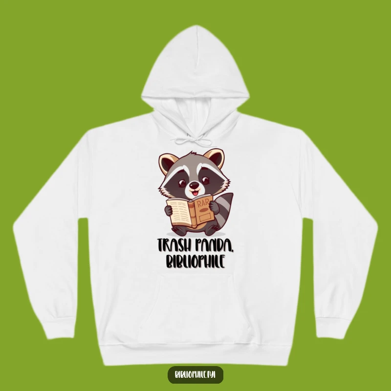 Cozy Funny Raccoon Rare Book Hoodie: Warmth for the Avid Collector