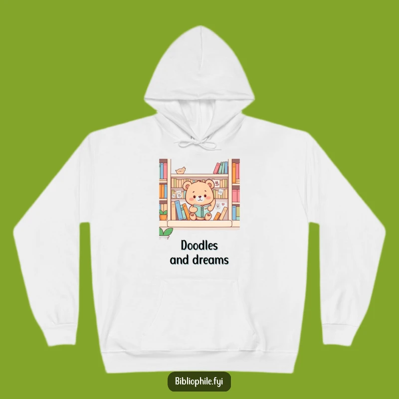 Funny Bear Bookshelf Decorator Hoodie: Cozy Up with Art and Literary Comfort