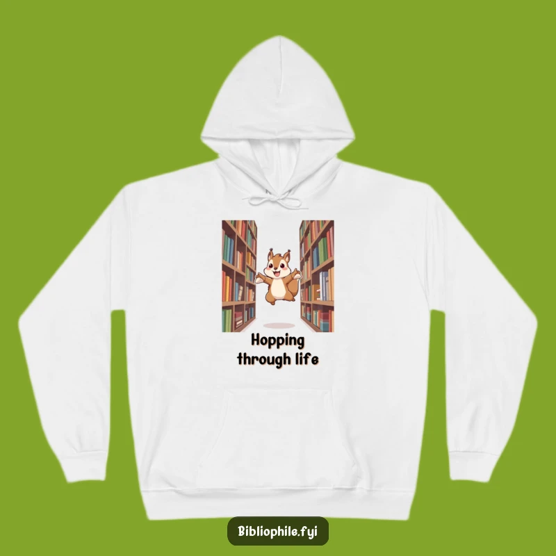 Funny Energetic Squirrel Hoodie: Cozy Comfort for the Lively Book Lover