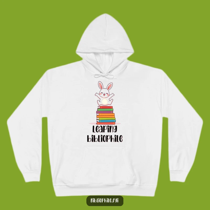 Funny Rabbit Reader Hoodie: Cozy Cheerful Rabbit Book Design, Warm Funny Gift for Readers