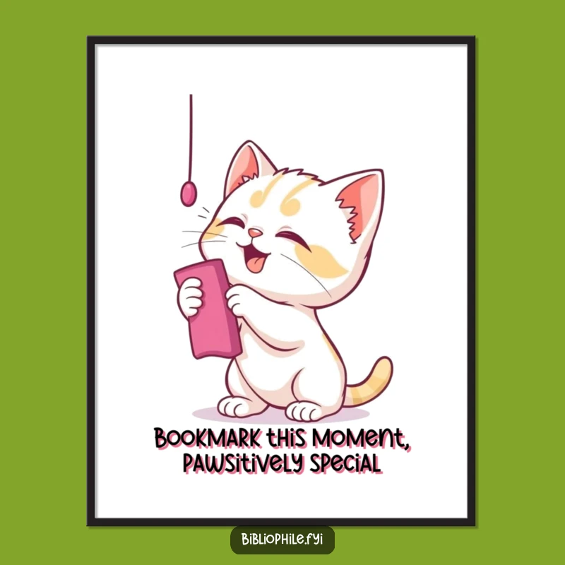 Free Printable Kitten Wall Art: Playful Cat Bookmark Downloadable Decor for Whimsical Spaces