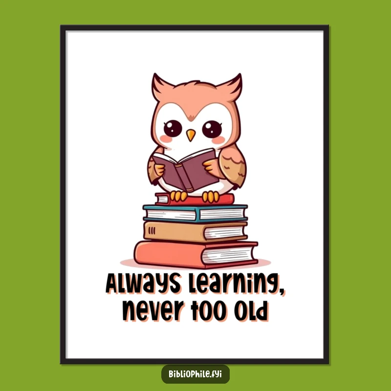 Free Printable Owl Wall Art: Funny Reading Owl Downloadable Decor for Book Nooks