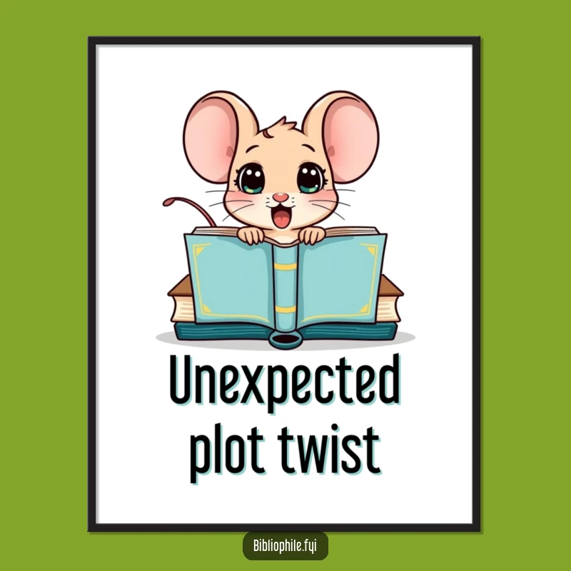 Free Printable Wall Art: Mouse Book Pop-Up, Downloadable Whimsical Decor