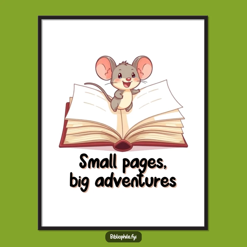 Free Printable Wall Art: Mouse's Storybook Adventure Funny Downloadable Art