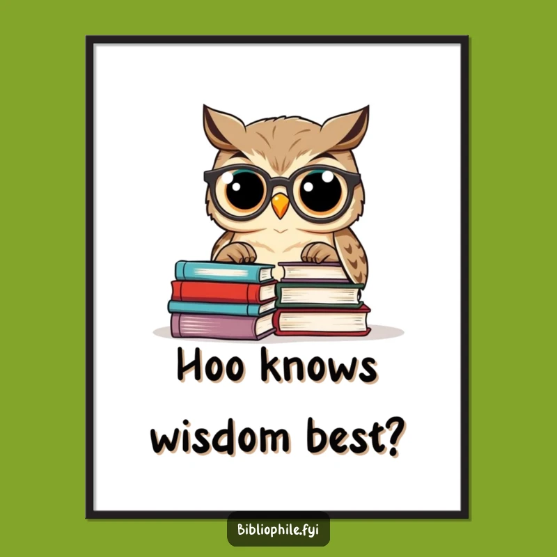 Free Printable Wall Art: Wise Owl Reading, Quirky Owl Art for Cozy Home Decor