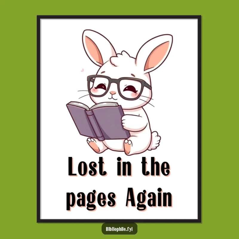 Decorate with charm using this free printable wall art! A reading rabbit adds a cozy, funny, print-at-home touch to any room.