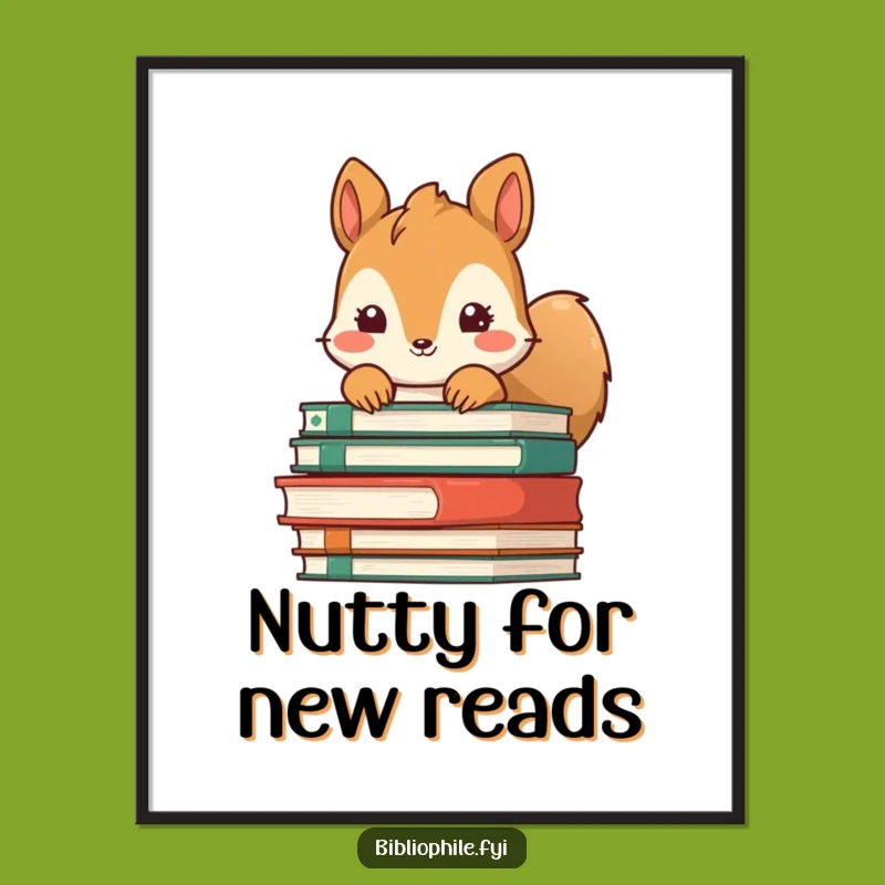 Add a touch of whimsy with this free printable wall art! A squirrel peeking from books is perfect for print-at-home quirky decor.