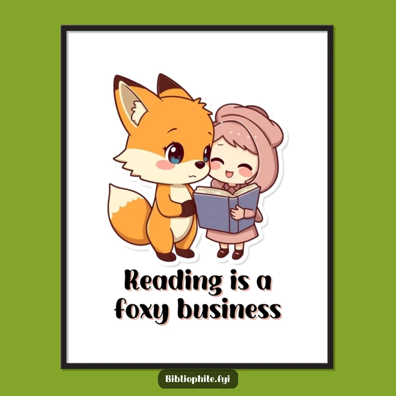 Free Printable Wall Art: Fox & Friends Funny Book Lover Downloadable Art