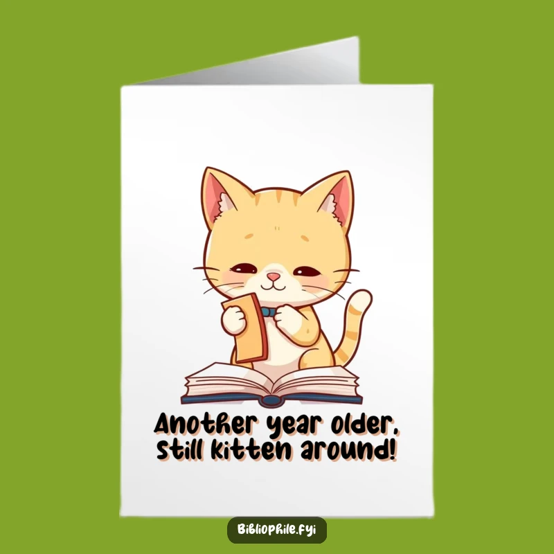 Free Printable Funny Birthday Card: Playful Cat Bookmark Fun for Cat Lovers