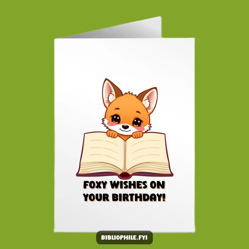 Free Printable Birthday Card: Curious Fox Puppy, Hilarious Downloadable Gift for Readers