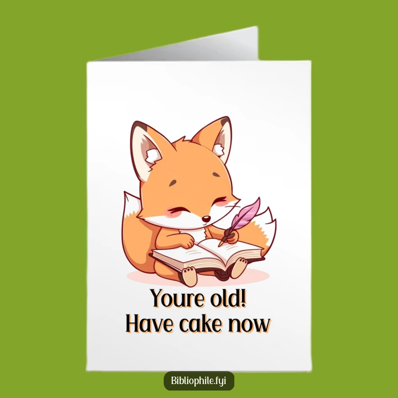 Free Printable Birthday Card: Funny Kawaii Fox Journaling, a Unique Downloadable Gift