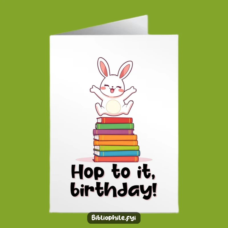 Leap into fun with this free printable birthday card! The joyful rabbit is great for print at home celebrations.