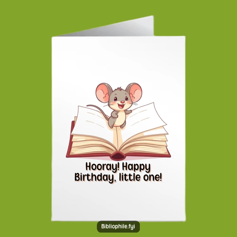 Free Printable Birthday Card: Mouse's Storybook Adventure Funny Gift