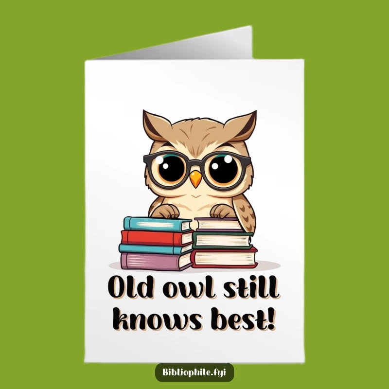 Free Printable Birthday Card: Wise Owl Reading, Hilarious Downloadable Gift for Book Lovers