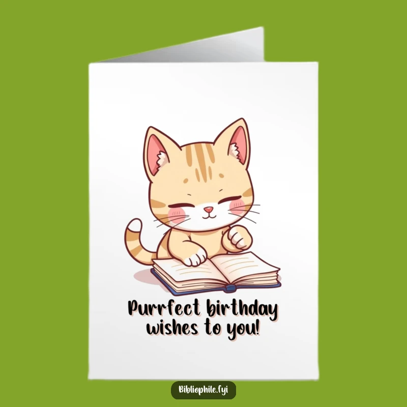 Free Printable Cat Birthday Card - Paw-sitively Perfect Bookish Birthday Wishes!