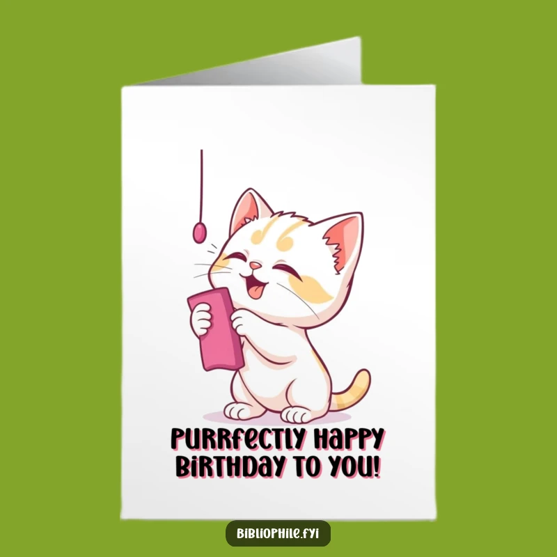 Free Printable Kitten Birthday Card: Playful Cat Bookmark Fun Downloadable Gift