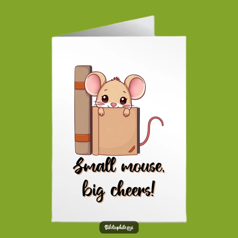 Free Printable Kawaii Mouse Birthday Card: Bookish Peek, Downloadable & Funny Gift
