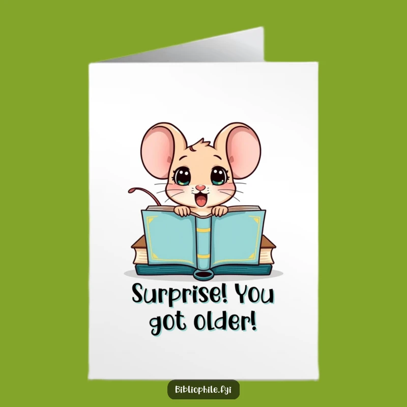 Free Printable Birthday Card: Surprised Mouse, Book Pop-Up, Downloadable Fun