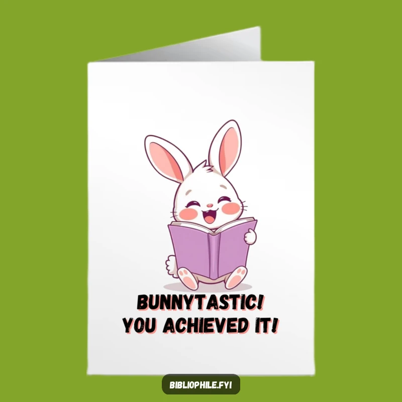 Free Printable Rabbit Congratulations Card: Eager Rabbit Downloadable Gift for Good News