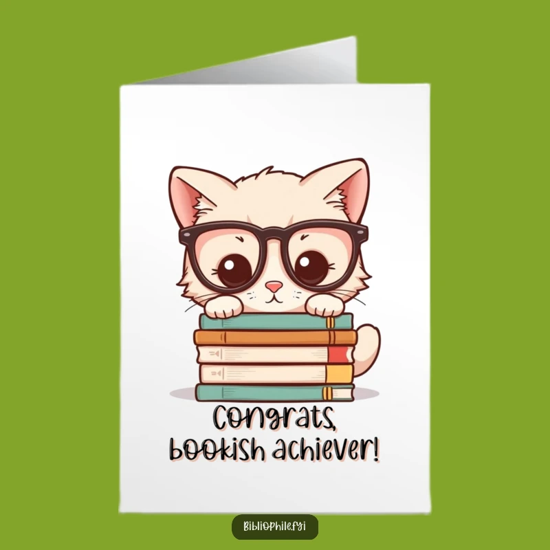 Free Printable Congrats Card: Kitten Scholar, Funny Downloadable Gift