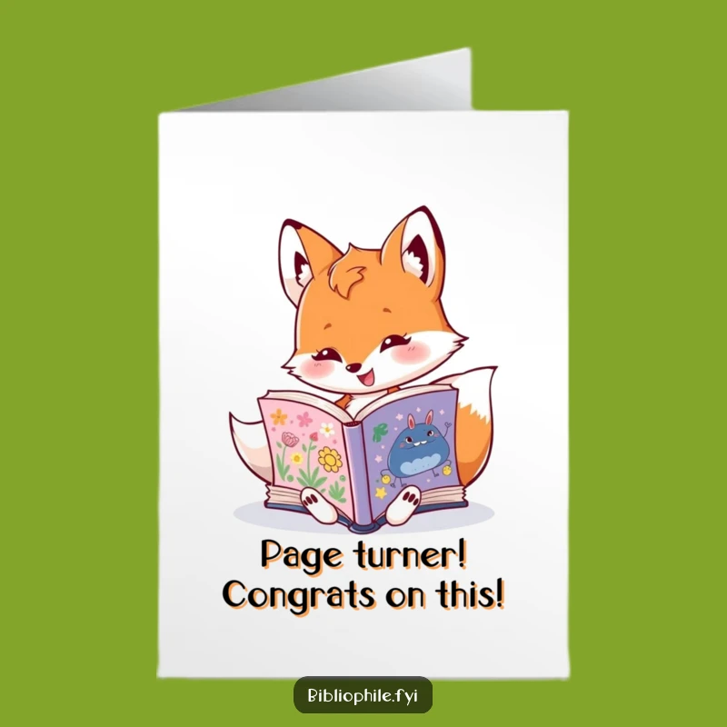 Free Printable Congrats Card: Funny Fox Learns New Things, Smart Progress Gift