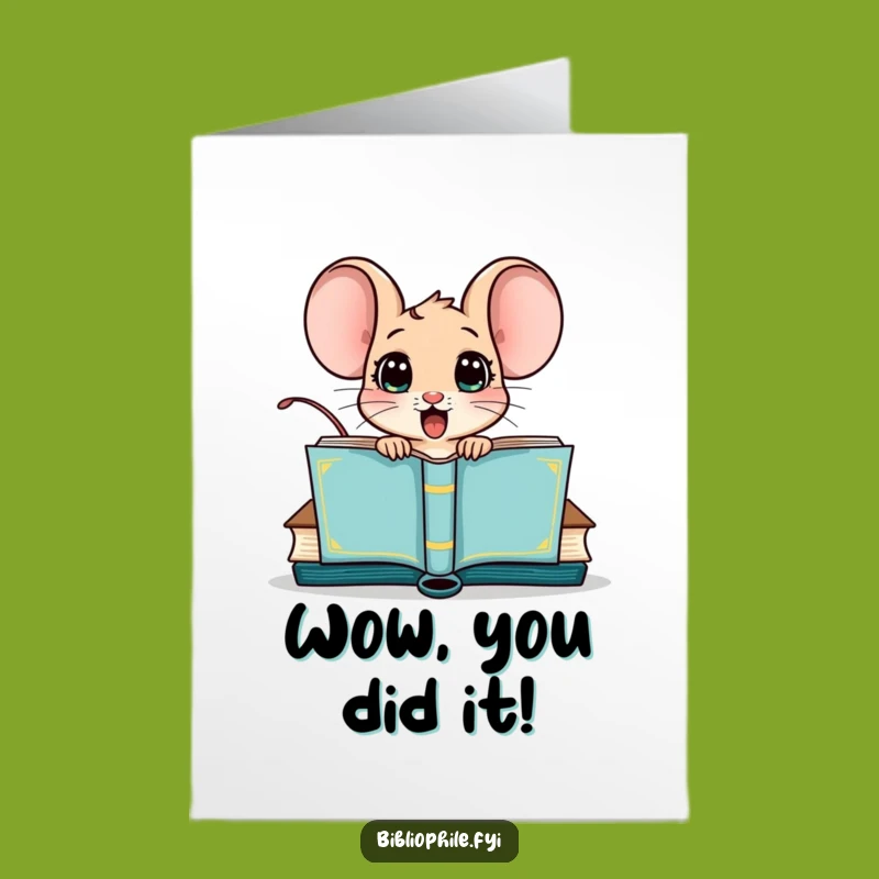 Free Printable Congrats Card: Mouse Pop-Up Book, Downloadable Joyful Surprise