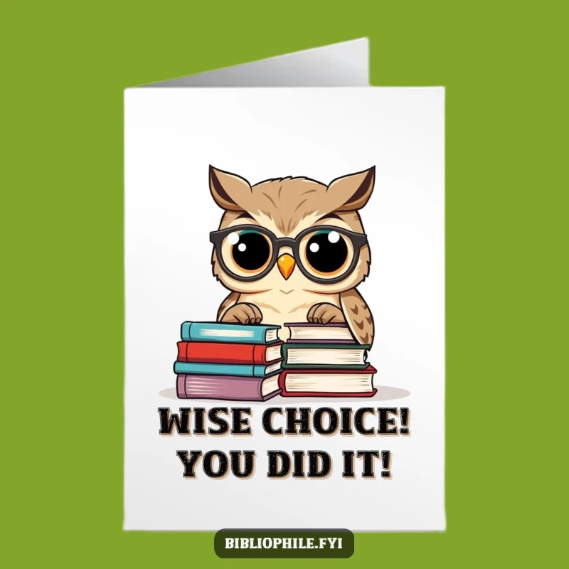 Free Printable Congratulations Card: Wise Owl Scholar, Celebrate Success with Downloadable Humor