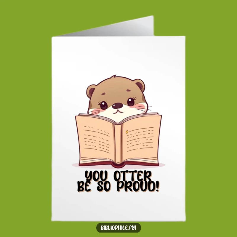 Free Printable Otter Congrats Card: Funny Novel Peek-a-Boo Congratulations Downloadable Gift