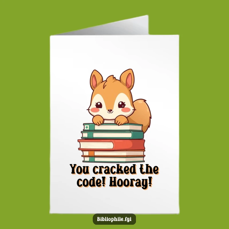 Free Printable Squirrel Congrats Card: Funny Book Lover DIY Downloadable Gift