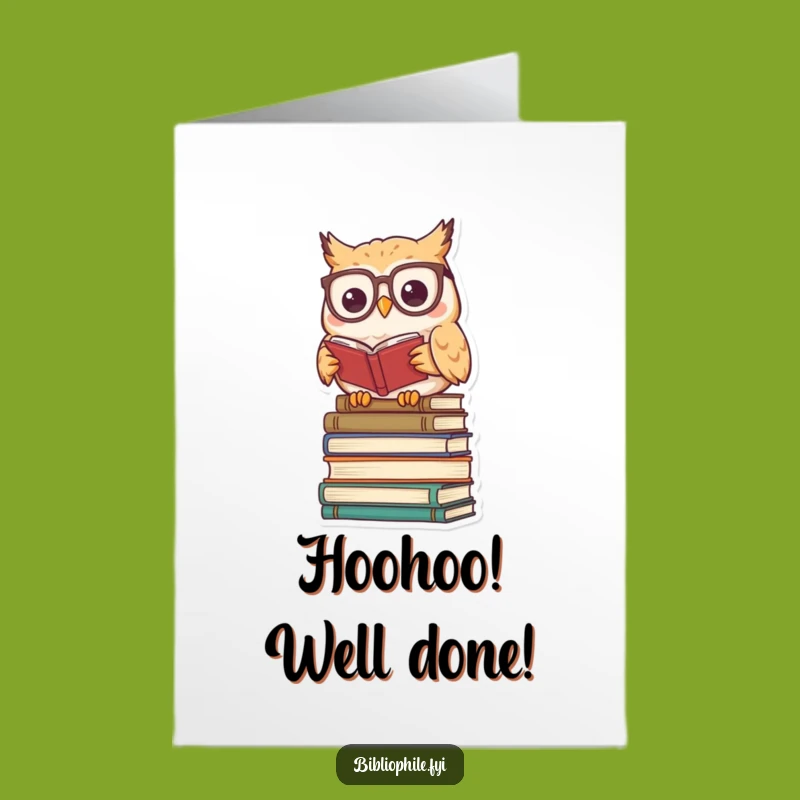 Free Printable Congrats Card: Scholarly Kawaii Owl, a Smart Downloadable Gift