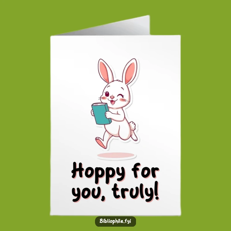 Free Printable Congrats Card: Playful Rabbit's Achievement Hop Funny Gift