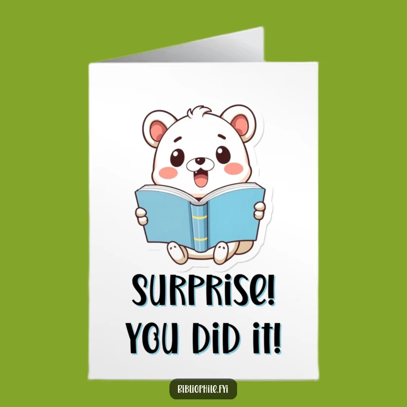 Free Printable Congrats Card: Surprised Animal Book Pop, Funny Downloadable Gift