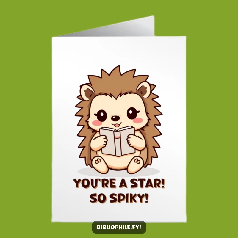 Free Printable Congrats Card: Cherished Book Hedgehog Achievement Celebrations