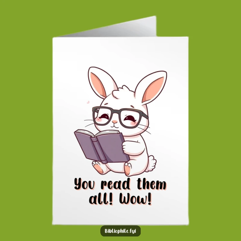Free Printable Rabbit Congrats Card: Funny Reader DIY Downloadable Gift