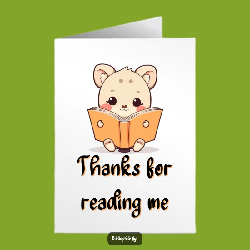 Free Printable Thank You Card: Animal Reader Comfort, Downloadable Gratitude
