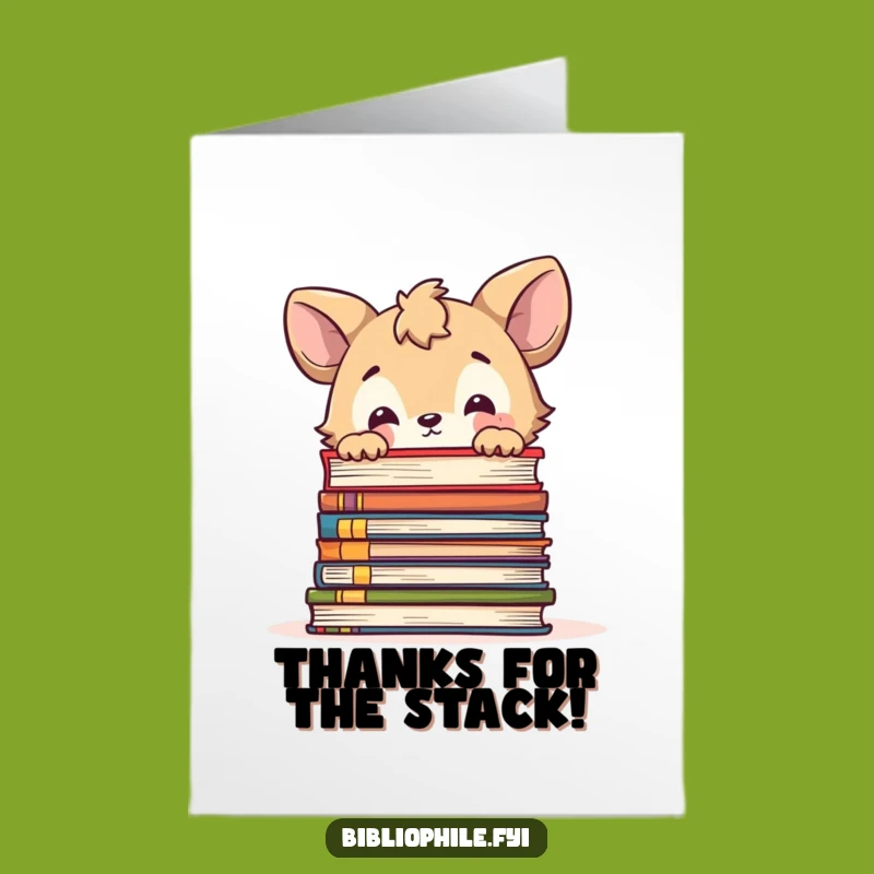 Free Printable Thank You Card: Curious Animal, Book Gratitude, Downloadable Thanks