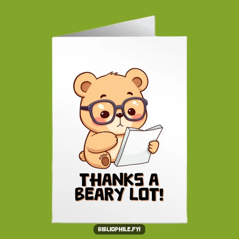 Free Printable Thank You Card: Focused Bear's Insightful Thanks Funny Gift