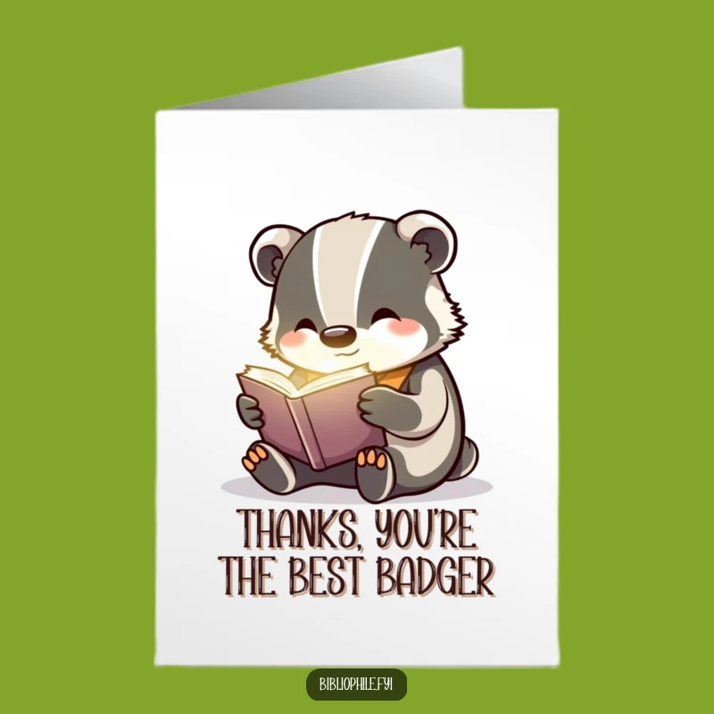 Free Printable Thank You Card: Glowing Badger, Express Gratitude with Downloadable Warmth