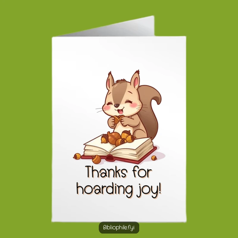 Free Printable Thank You Card: Squirrel's Stash, Grateful Acorn Gift, Thoughtful Download