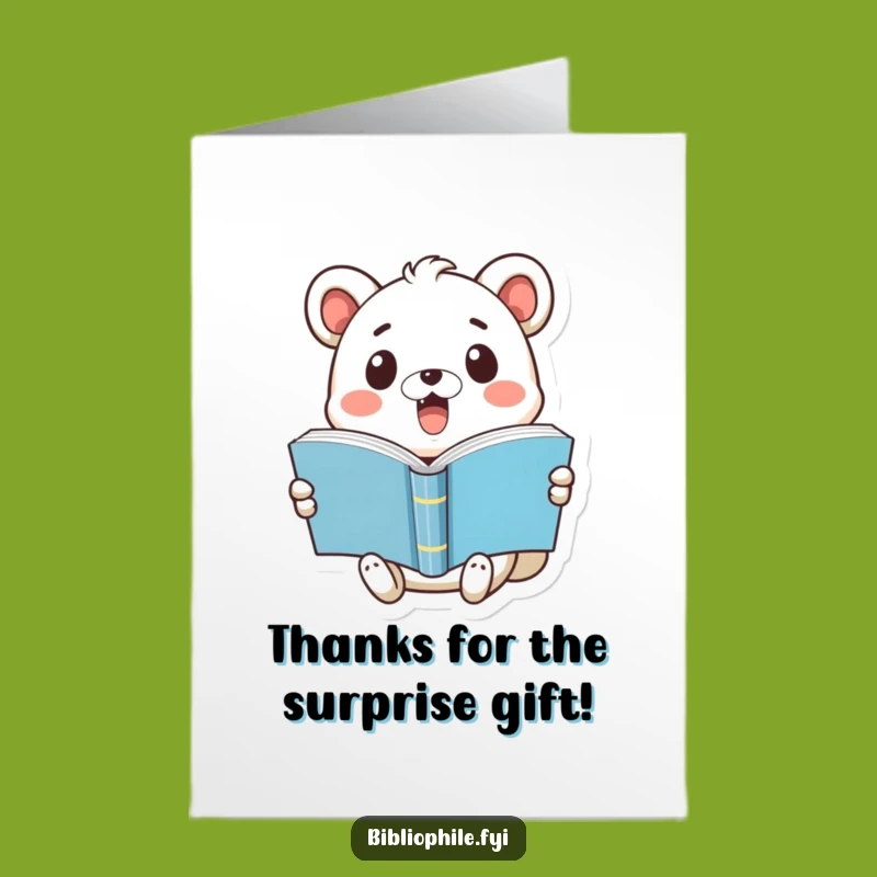 Free Printable Thank You Card: Surprised Animal Book Pop, Funny Downloadable Gift