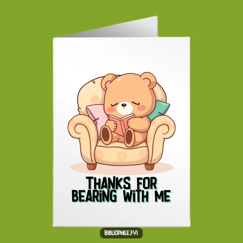 Free Printable Sleepy Bear Thank You Card - Cozy Gratitude - Downloadable DIY Gift of Thanks