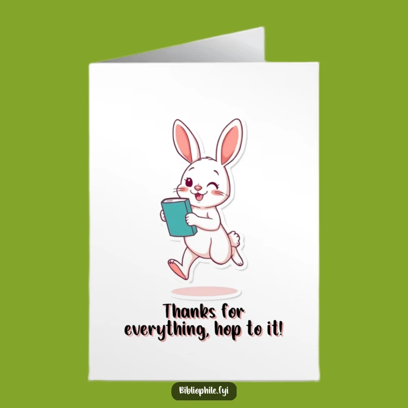 Free Printable Thank You Card: Playful Rabbit's Grateful Leap Funny Gift